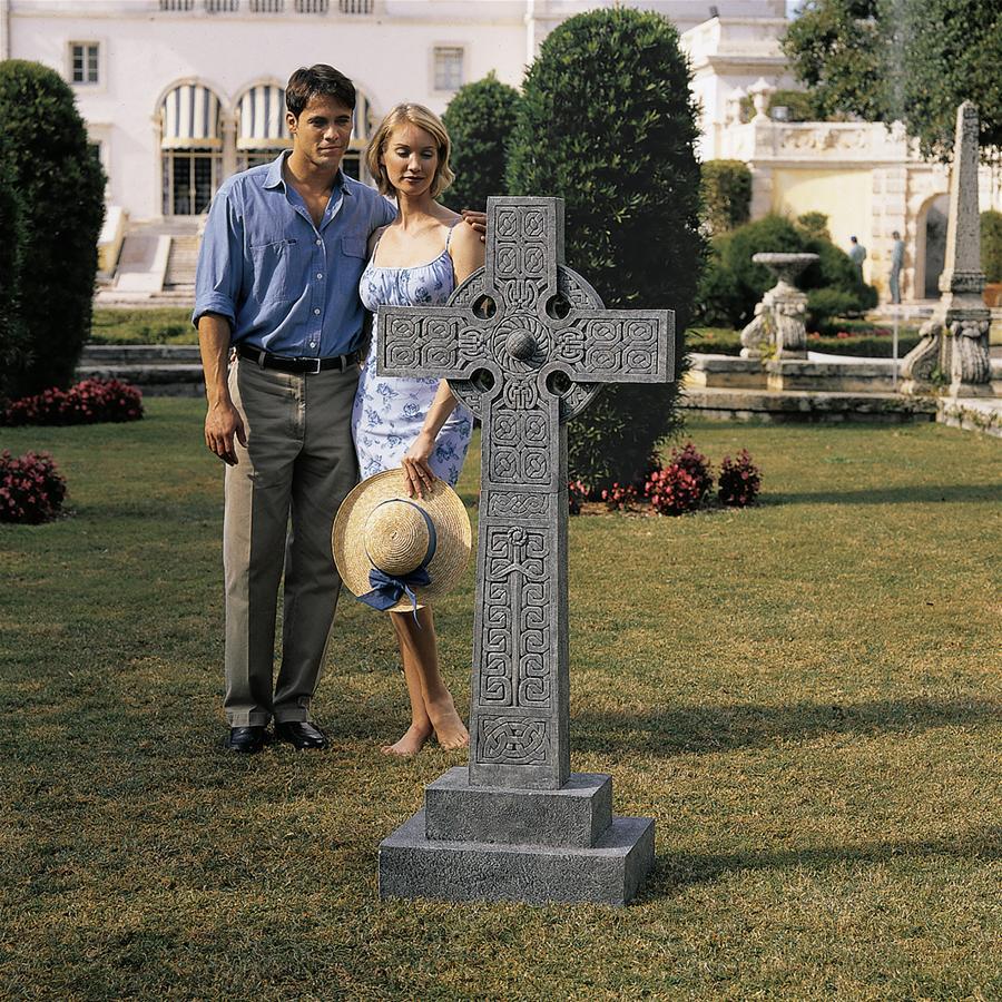 ケルト十字架142cm アウトドア用置物屋外ガーデンオブジェ西洋墓地墓石モニュメント中世ヨーロッパゴシック中世紋章オーナメント庭園 信用