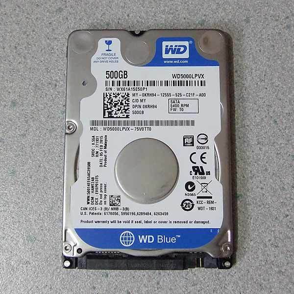 内蔵SATA 2.5インチHDD 7mm厚 WD Blue WD5000LPVX 500GB_画像1