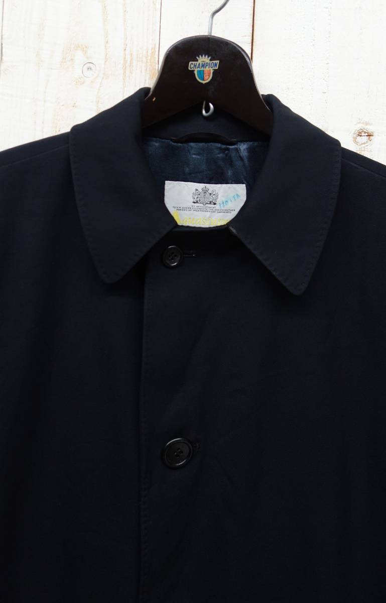 RETRO ヨーロッパ古着 ＊Aquascutum アクアスキュータム ＊ウール　バルマカーンコート 　ステンカラーコート 38SHORT ＊MADE IN CANADA_画像9