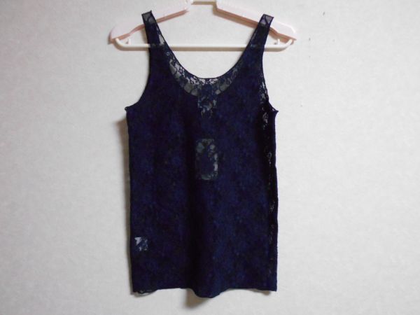  unused goods * bed & blur k fast * floral print race. tank top * dark blue *sizeS