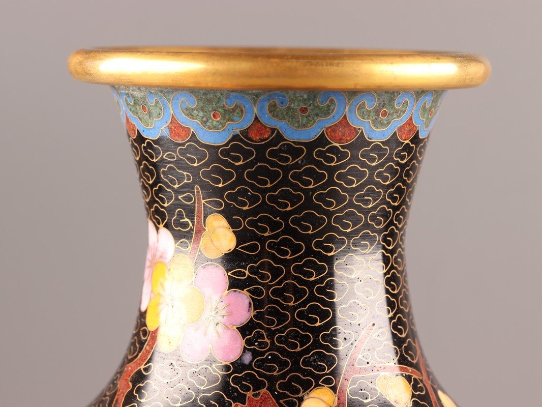 中国古玩 唐物 古七宝 七宝焼 花瓶 二点 時代物 極上品 初だし品 中国古玩 唐物 古七宝 七宝焼 花瓶 二点 時代物 極上品 初だし品
