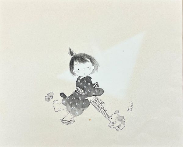 FCP】 真作保証 中島潔 紙本水彩画20.5x25cm 「夢少女」 うめ吉 FCP】 真作保証 中島潔 紙本水彩画20.5x25cm 「夢少女」 うめ吉