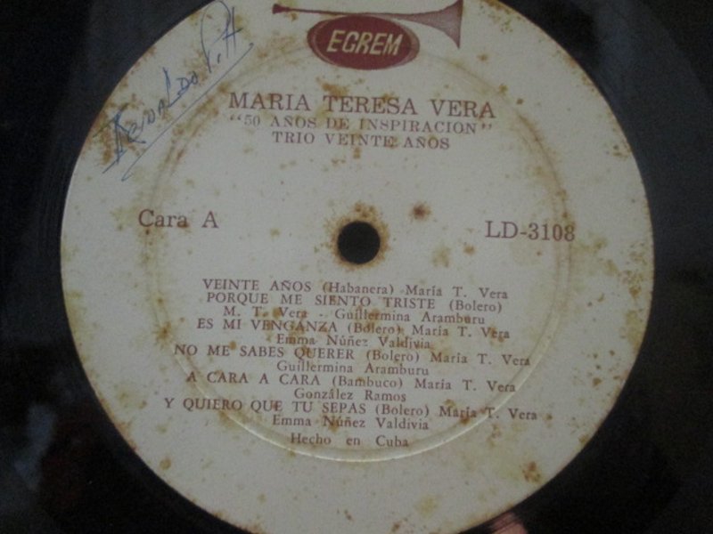 / прослушивание возможно /CUBA/ кий ba/Maria Teresa Vera/ Мали a* teresa *bela/EGREM 3108/ женщина Vocal / Toro -ba/Trova/son/Son/ - spring la/Habanera