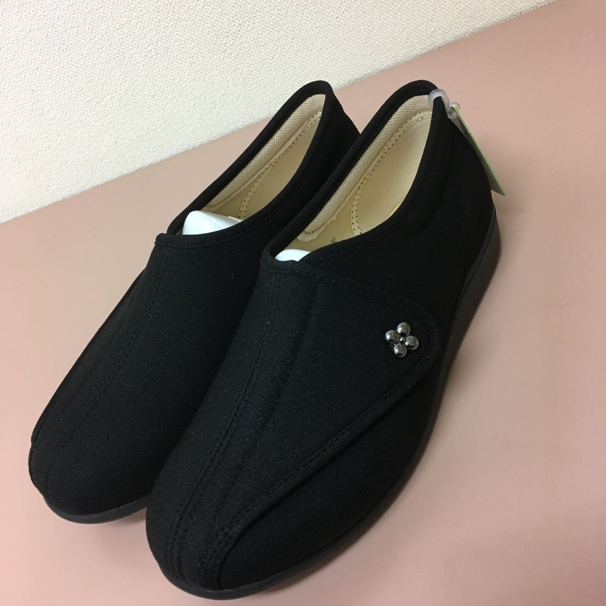 .. principle L011 22.5cm black stretch light wide width (3E) water-repellent nursing *tei service Asahi shoes * unused goods 