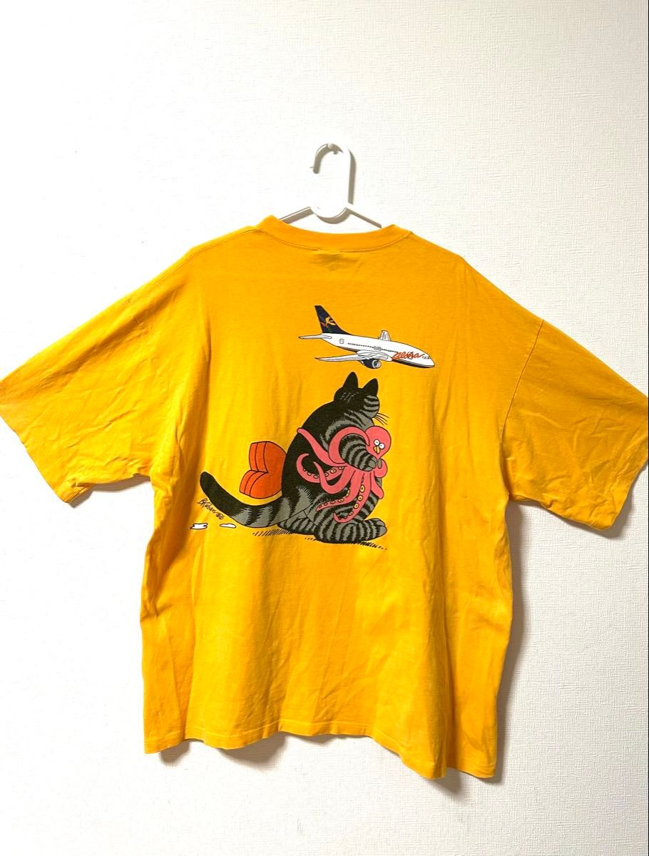 90s クレイジーシャツ クリバンキャット Tシャツ 袖シングル 90s クレイジーシャツ クリバンキャット Tシャツ 袖シングル