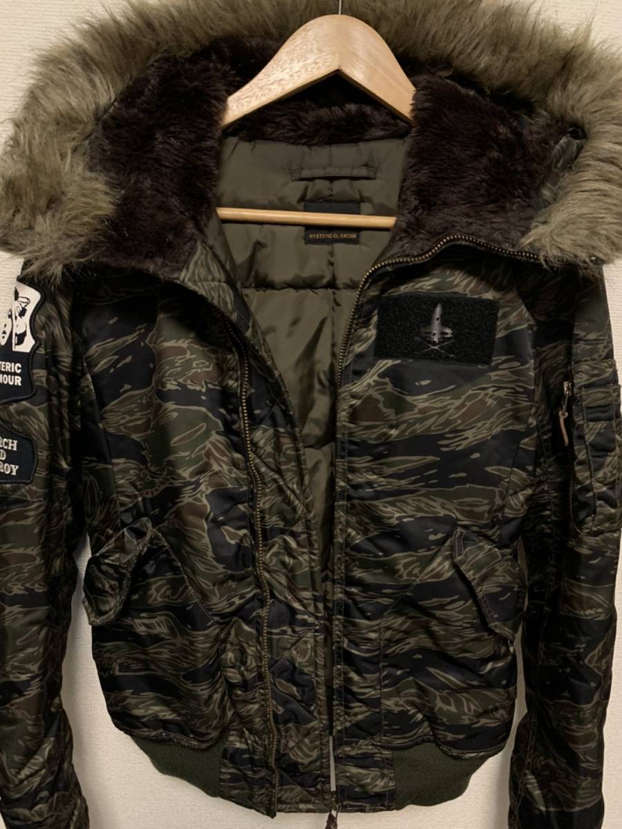 * price cut negotiations equipped * Hysteric Glamour N-2B camouflage camouflage Prima loft jacket *L794* beautiful goods * girl badge hysteric glamour protection against cold 