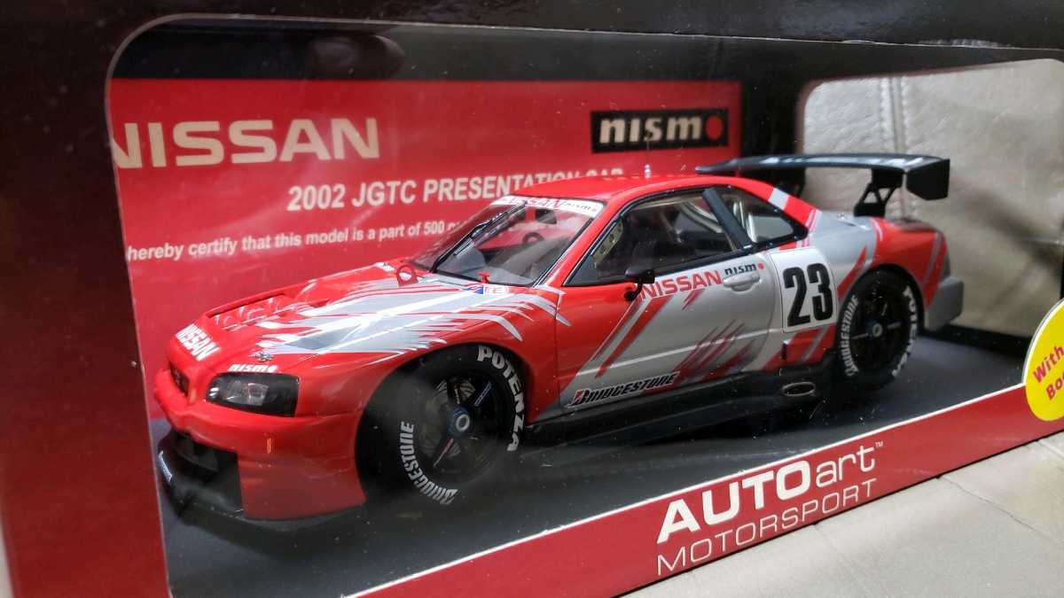  очень редкий!2002 Nismo фестиваль ограничение AUTOart производства 1/18 R34 GT-R[2002 JGTC PREZENTATION CAR]500 автомобилей ограниченного выпуска очень красивый товар 