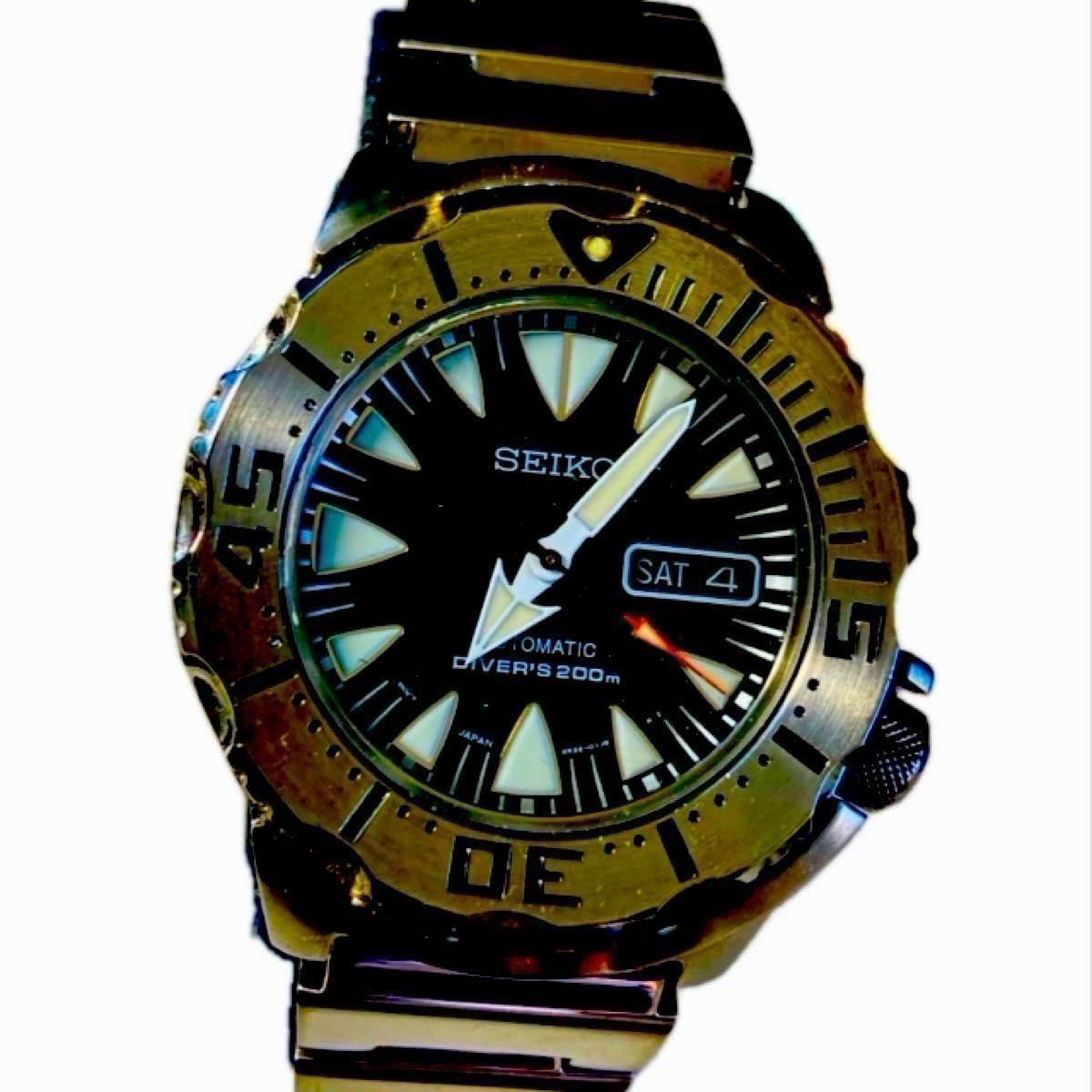 超希少SEIKOブラックモンスターシャークトゥースDIVER 4R36 超希少SEIKOブラックモンスターシャークトゥースDIVER 4R36