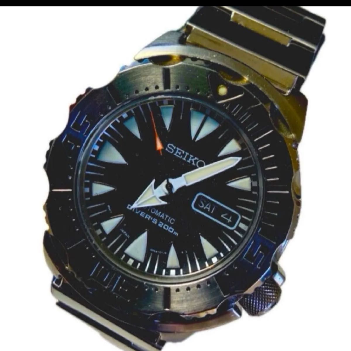 超希少SEIKOブラックモンスターシャークトゥースDIVER 4R36 超希少SEIKOブラックモンスターシャークトゥースDIVER 4R36