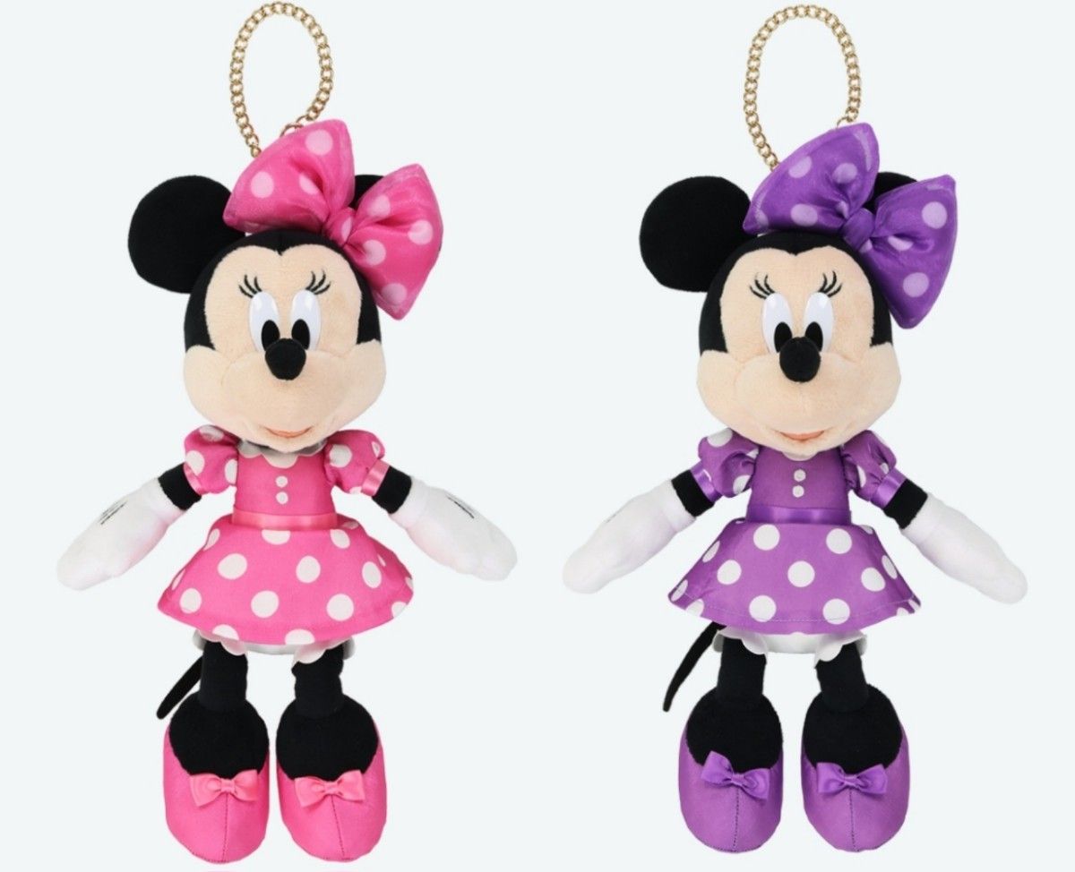 【新品】東京ディズニーランド ミニー ぬいぐるみチャーム 2種