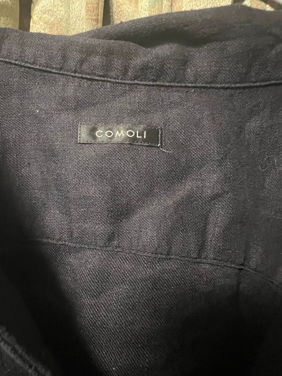 COMOLI (コモリ) リネンツイル スキッパーシャツ ネイビー COMOLI (コモリ) リネンツイル スキッパーシャツ ネイビー