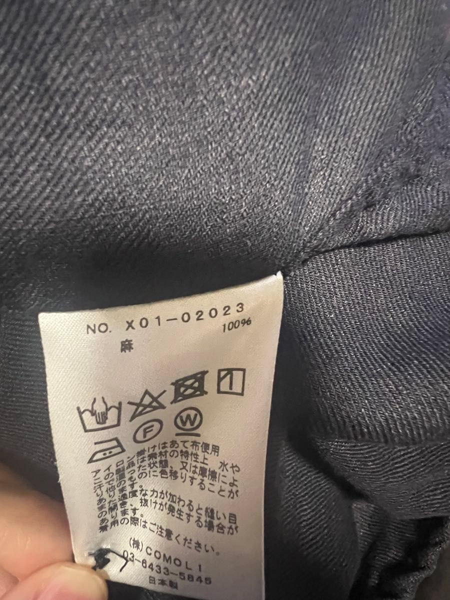 COMOLI (コモリ) リネンツイル スキッパーシャツ ネイビー COMOLI (コモリ) リネンツイル スキッパーシャツ ネイビー
