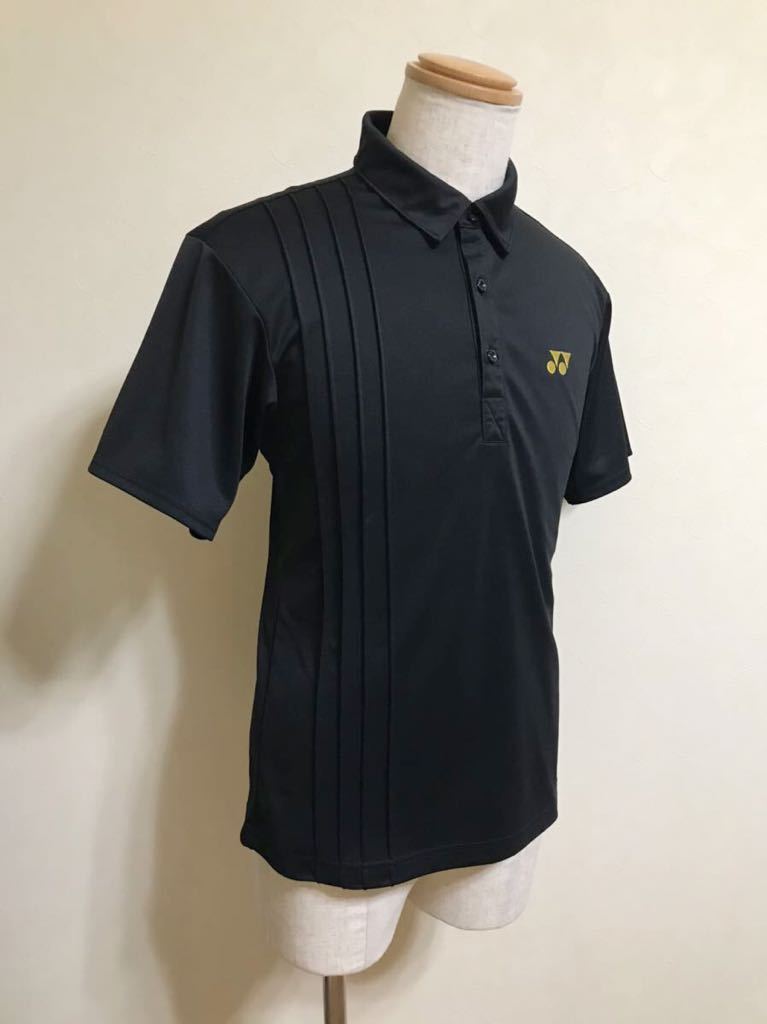 [ beautiful goods ] YONEX Yonex be leak -ru dry polo-shirt wear - tops size L short sleeves black tennis badminton Golf AS1205