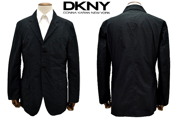 L-1659* прекрасный товар *DKNY Donna Karan New York * весна осень стандартный товар черный чёрный цвет casual .3. кнопка хлопок жакет L