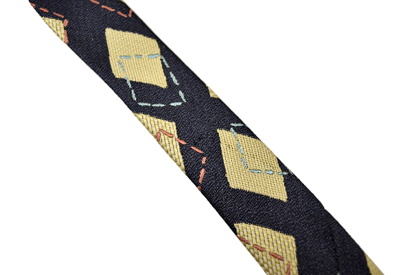 N-1561* free shipping * beautiful goods *im MIYAKE DESIGN STUDIO I.M Issey Miyake * made in Japan navy navy blue color total pattern weave cloth silk necktie 