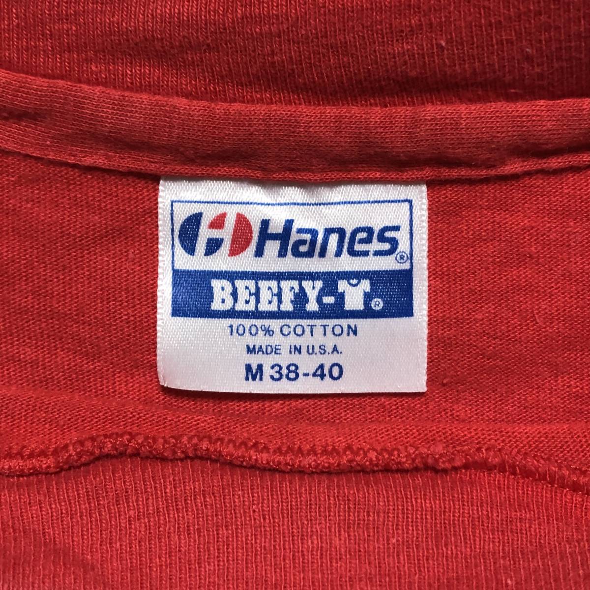 80年代 USA製 Hanes ボティ使用 イリノイ州 85年 HINSDALE RUN Tシャツ 赤 M 管理B613