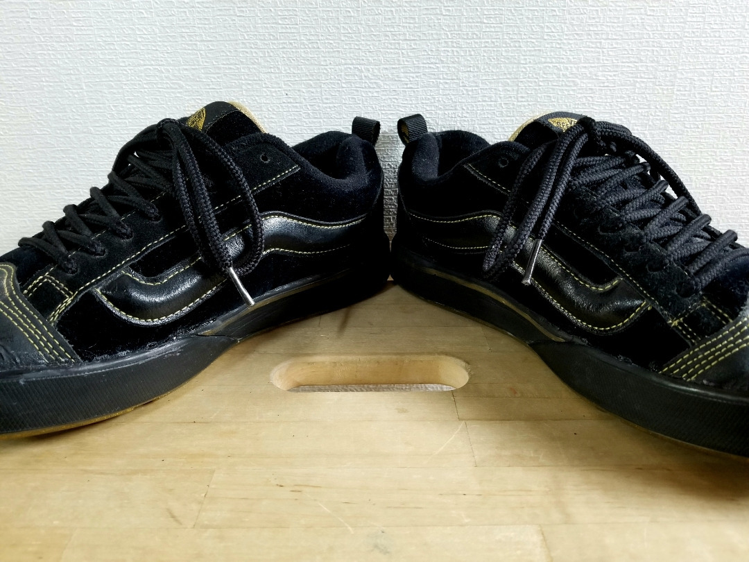  special order VANS KNUSKOOL Vans new school black gold US9 half 27,5cm bell bed × leather 