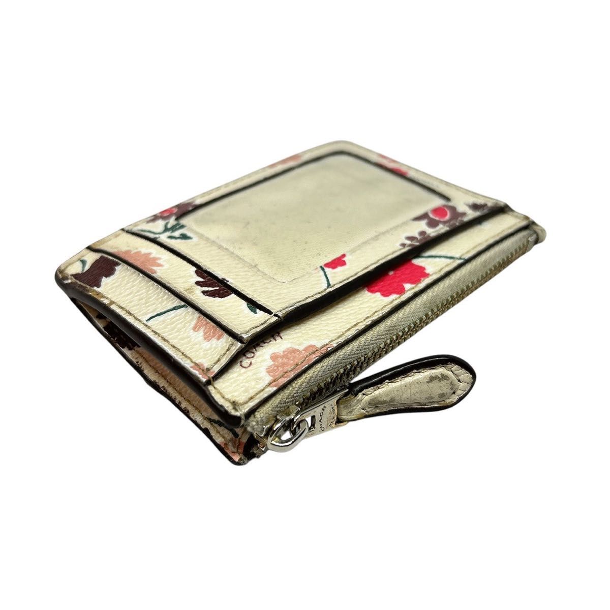 COACH】 コーチ 花柄 キーリング付き コインケース カードケース COACH】 コーチ 花柄 キーリング付き コインケース カードケース