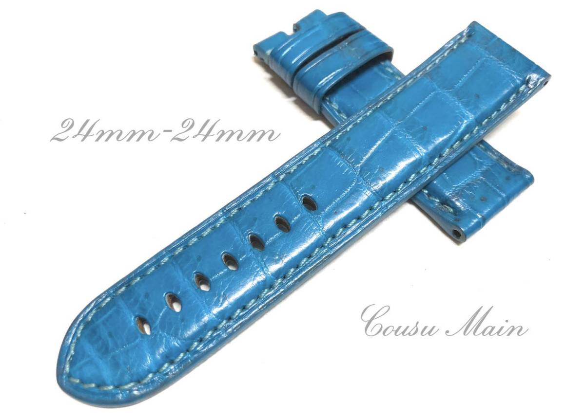 人気ブランドの 尾錠用 44ミリケース)向 両面クロコダイル パネライ (PANERAI ロングサイズ 24mm-24mm CousuMain 手縫い R476 時計ベルト クロコベルト 男性用 人気ブランドの 尾錠用 44ミリケース)向 両面クロコダイル パネライ (PANERAI ロングサイズ 24mm-24mm CousuMain 手縫い R476 時計ベルト クロコベルト 男性用
