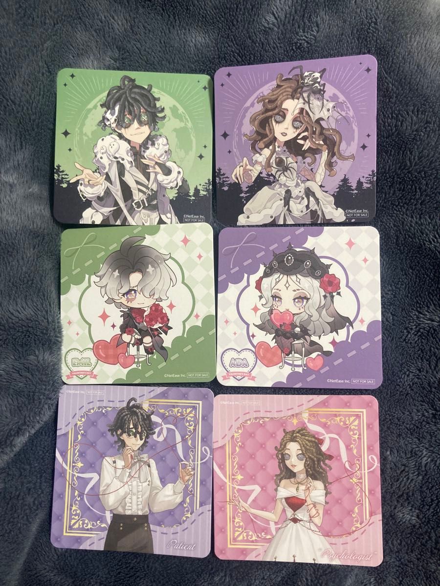 IdentityV 第五人格 心理学者 患者 エダ エミール カード コースター 第五人格 カフェ 特典コースター 患者・心理学者 6点セット