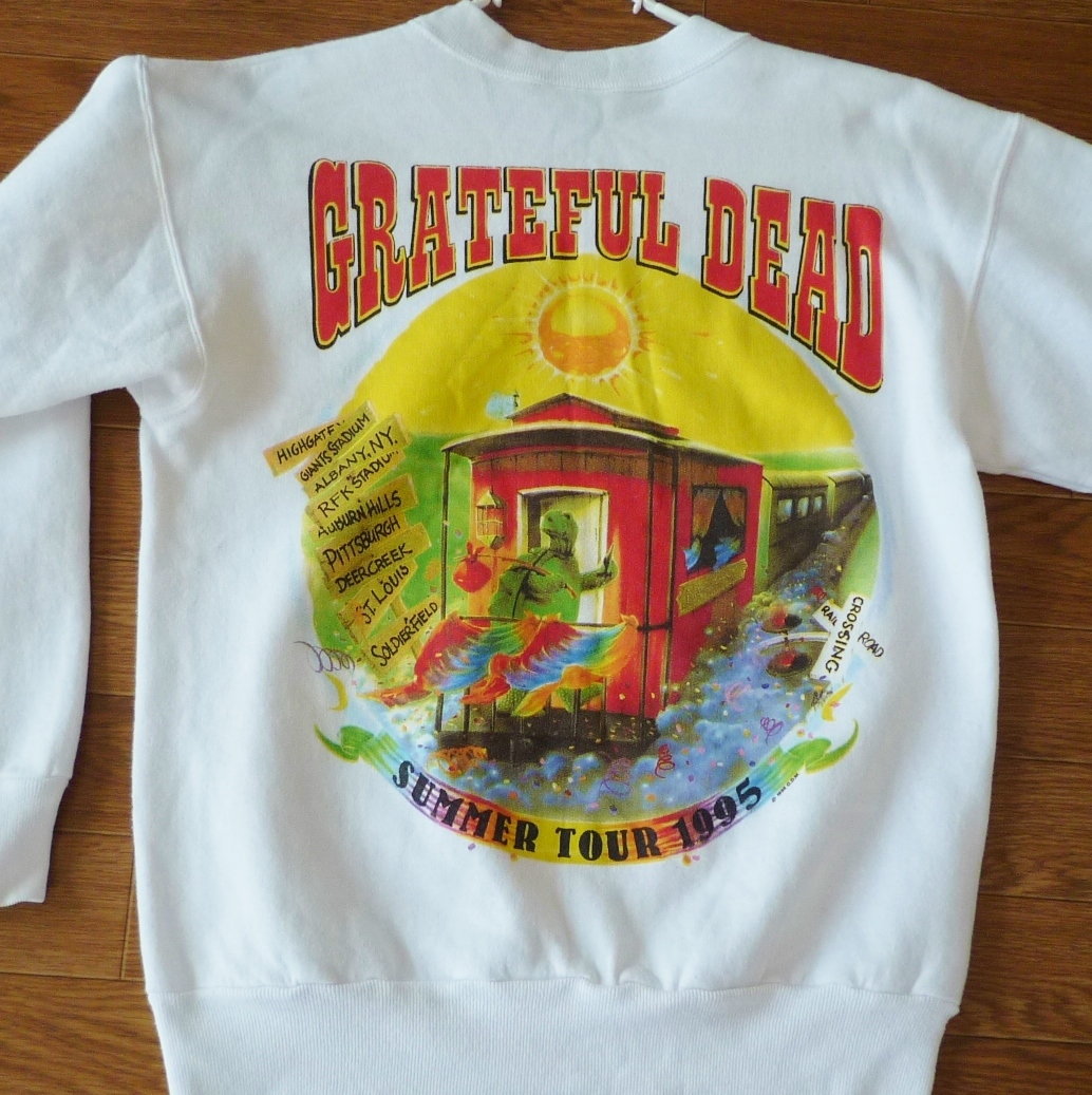 レア★90s USA ビンテージ Grateful Dead グレイトフルデッド サマーツアー1995 トレーナー メンズ S ホワイト 長袖 美品