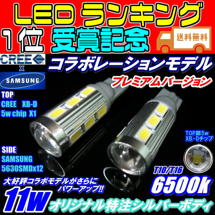(P)車種別 爆光 LEDバックランプ アルトラパン【ALTO LAPIN】 HE21S H14.1 ～ H20.10 T16 LED サムスンxCREEコラボ T16 11w ホワイト