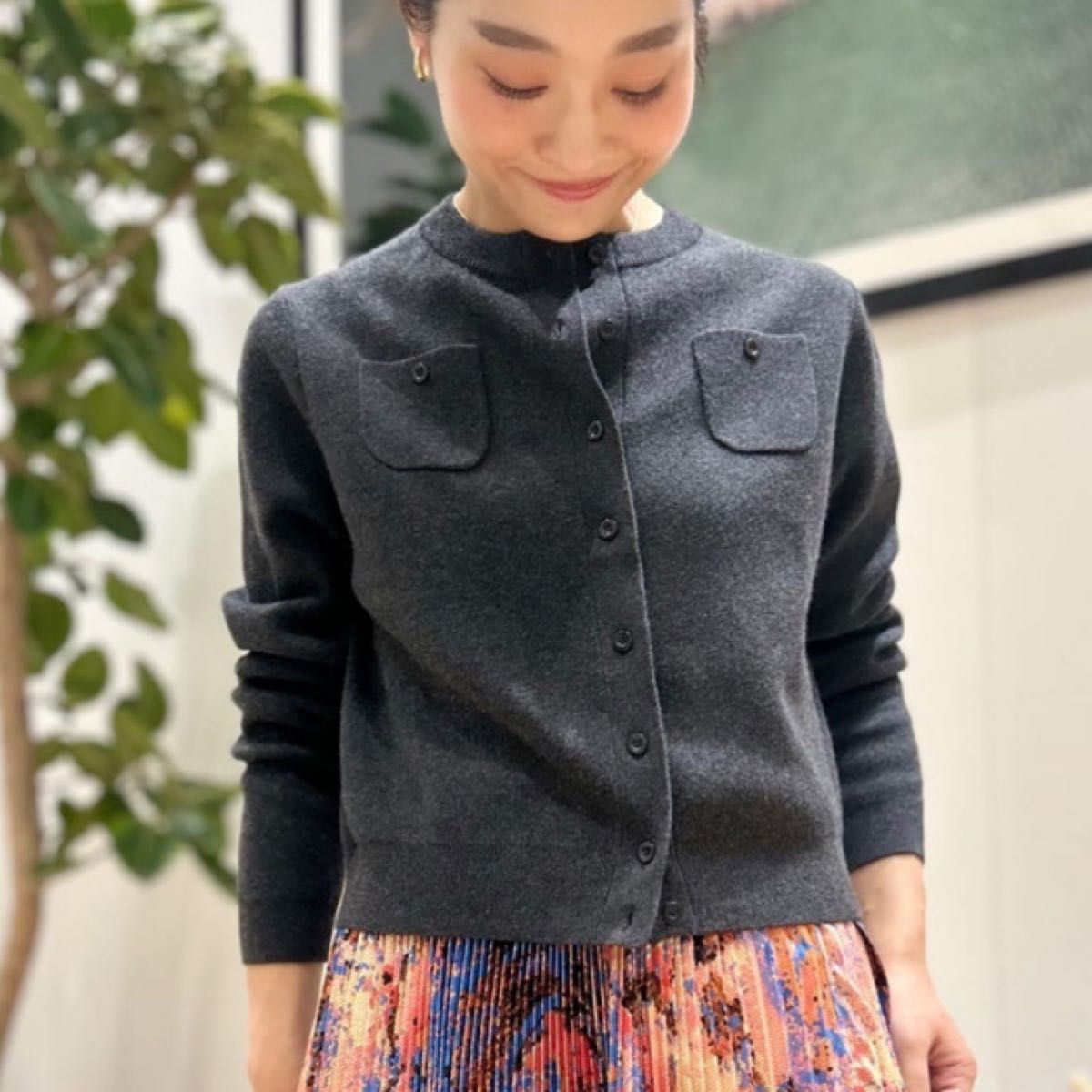 新品未使用 CABaN コットンカシミヤ クルー ネックカーディガン 新品未使用 CABaN コットンカシミヤ クルー ネックカーディガン