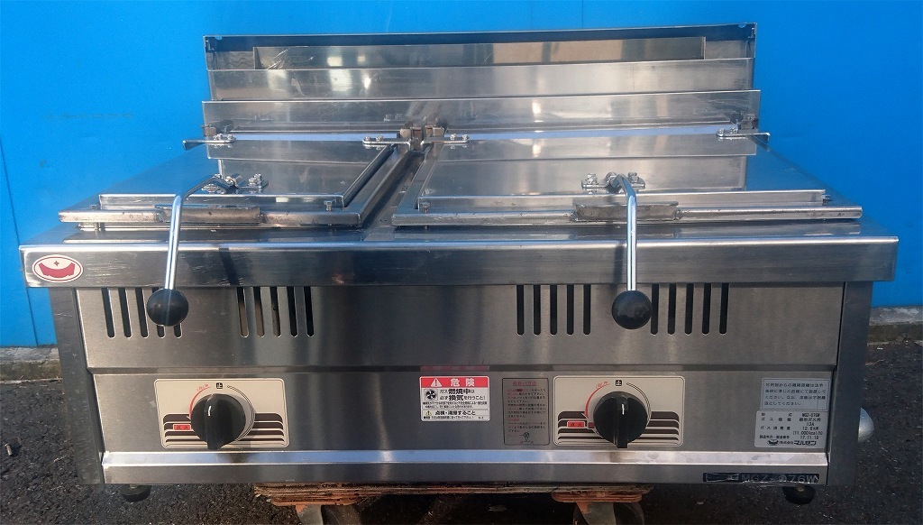 卓上2口ガス餃子焼器 都市ガス 13A マルゼン MGZ-076W 2017年
