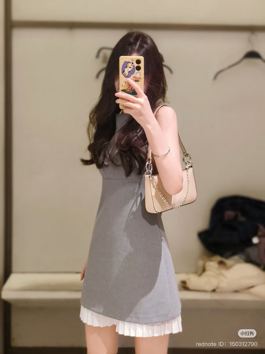 ZARA コンビポプリンショートワンピース Sサイズ グレー|Yahoo ZARA コンビポプリンショートワンピース Sサイズ グレー|Yahoo