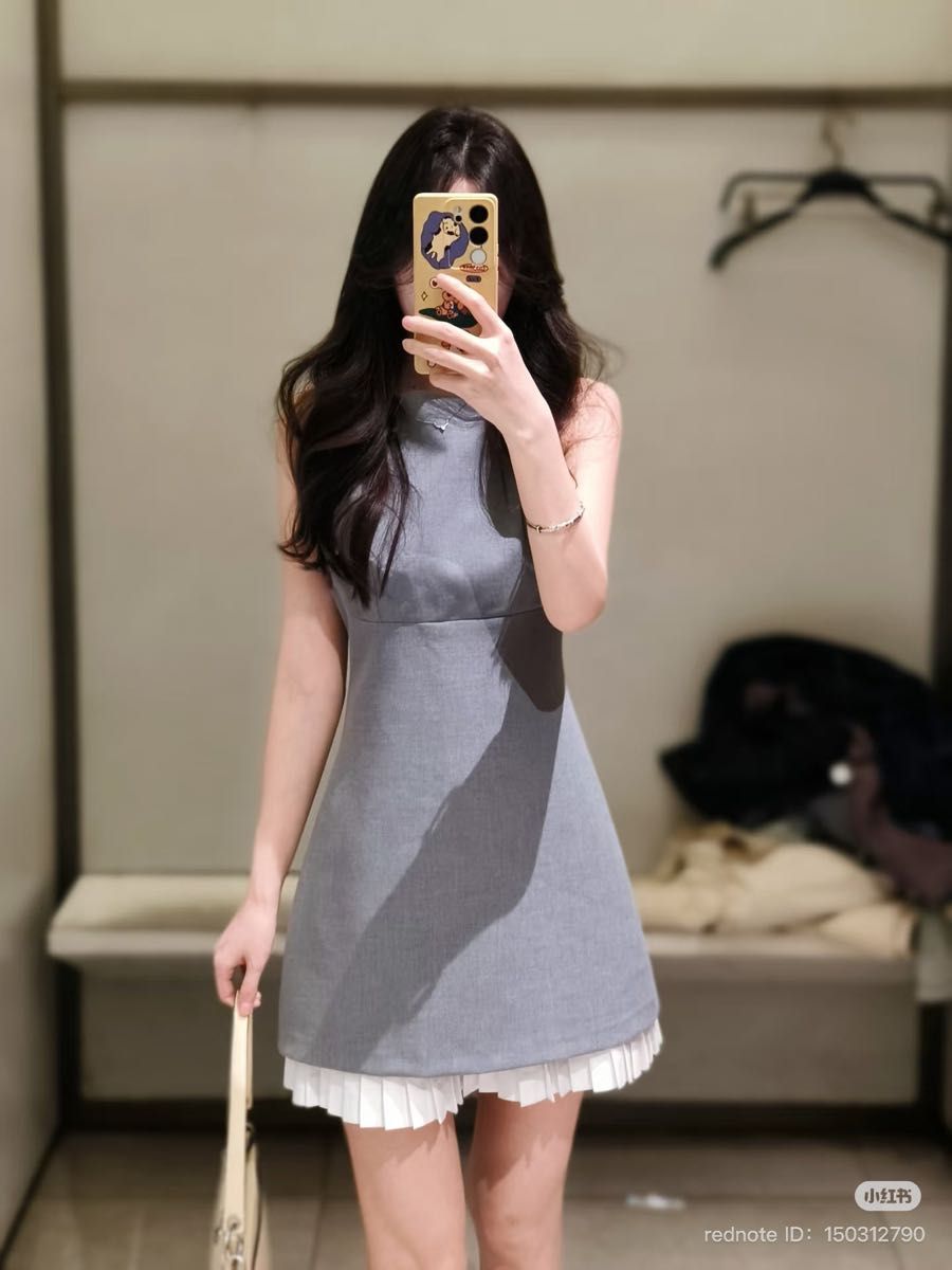 ZARA コンビポプリンショートワンピース Sサイズ グレー|Yahoo ZARA コンビポプリンショートワンピース Sサイズ グレー|Yahoo