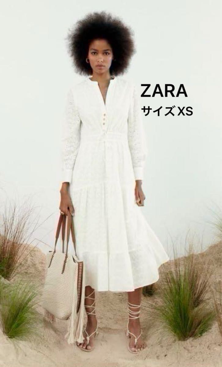 ザラ ZARA zara レース 刺繍エンブロイダリー フリルロング ザラ ZARA zara レース 刺繍エンブロイダリー フリルロング