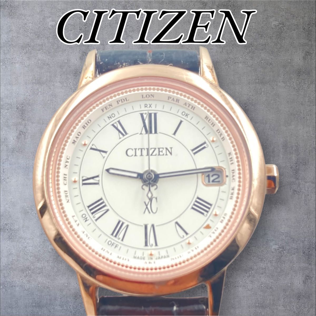 CITIZEN xC デイト ピンクゴールド ラウンド ソーラー CITIZEN xC デイト ピンクゴールド ラウンド ソーラー