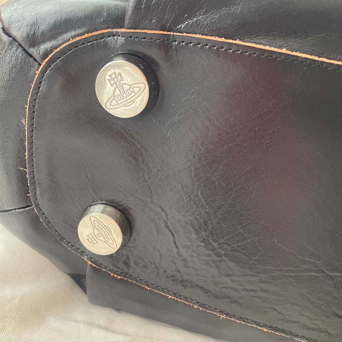 Vivienne Westwood トートバッグ オーブステッチデザイン y2k ブラック レザー 本革 レア 希少