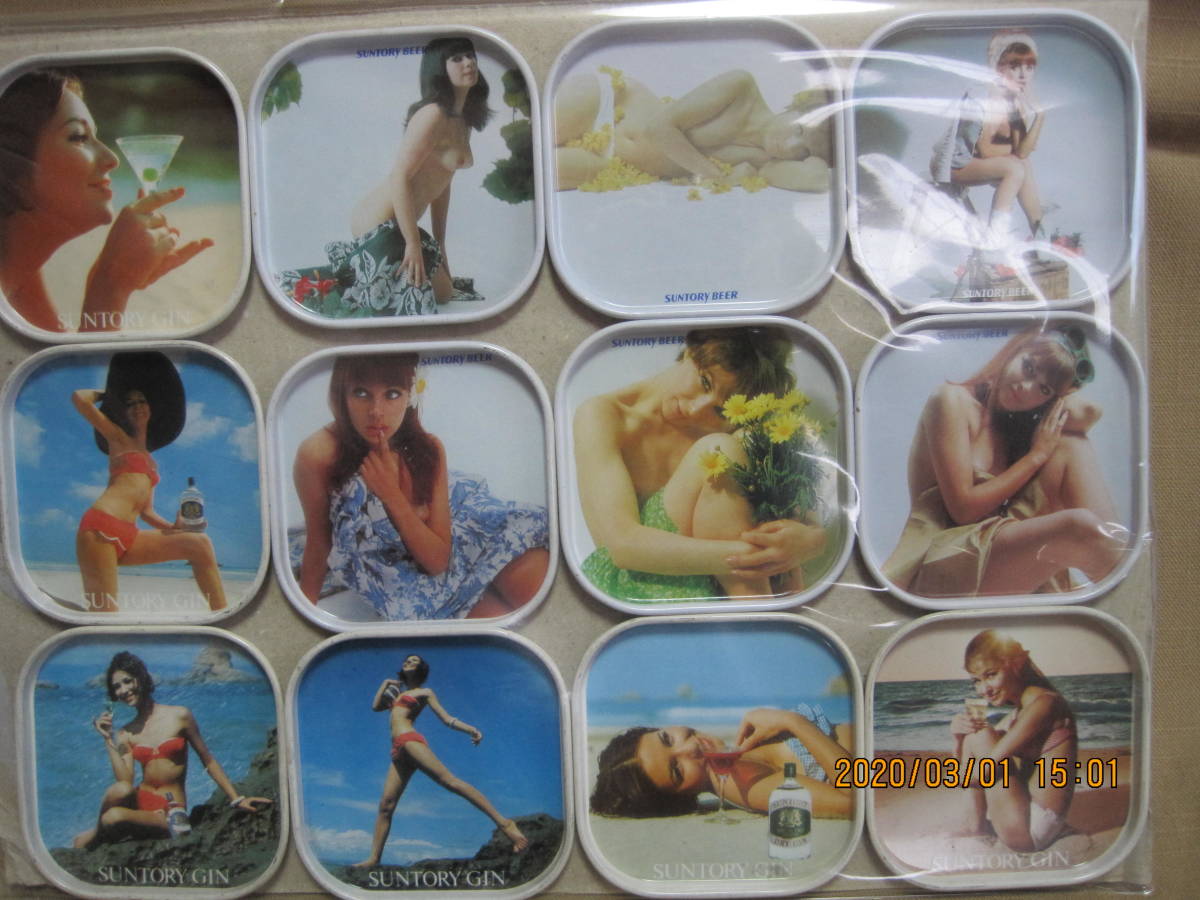 * valuable * old * beautiful person * semi nude * tin plate made. tray 12 sheets 