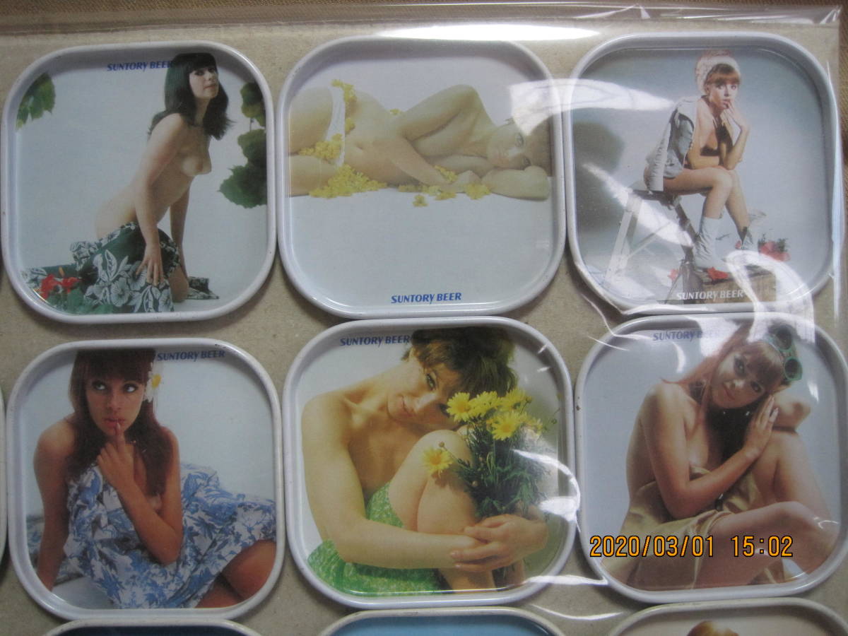 * valuable * old * beautiful person * semi nude * tin plate made. tray 12 sheets 