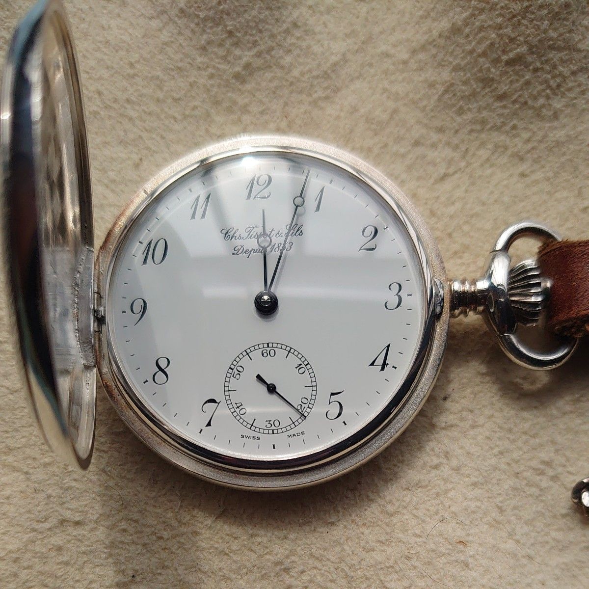 TISSOT(チィソ)SV925/銀無垢懐中時計 手巻き スモセコ 稼働品T83 TISSOT(チィソ)SV925/銀無垢懐中時計 手巻き スモセコ 稼働品T83