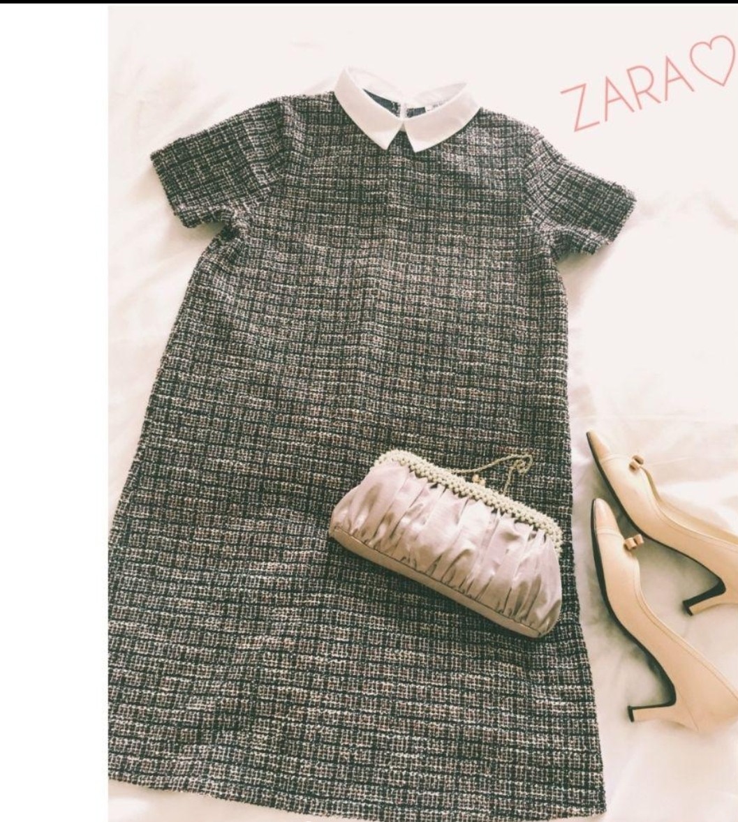 Paypayフリマ Zara クラシカル ツイードワンピース Paypayフリマ Zara クラシカル ツイードワンピース