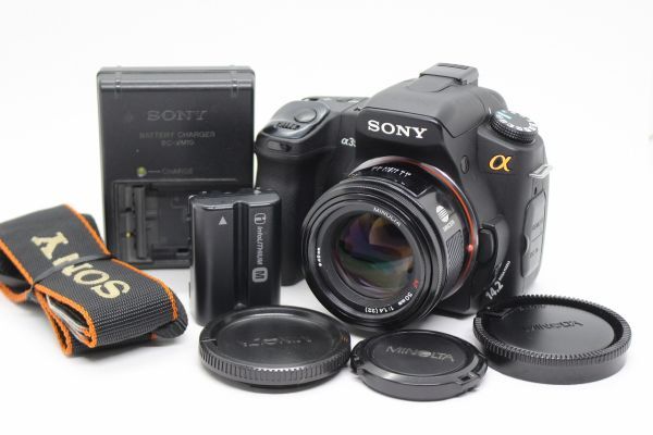 ソニー SONY α350 ボディ DSLR-A350 ＋ MINOLTA AF 50mm F1.4 ミノルタ 明るい単焦点付きデジタル一眼カメラ レンズキット #Z4853