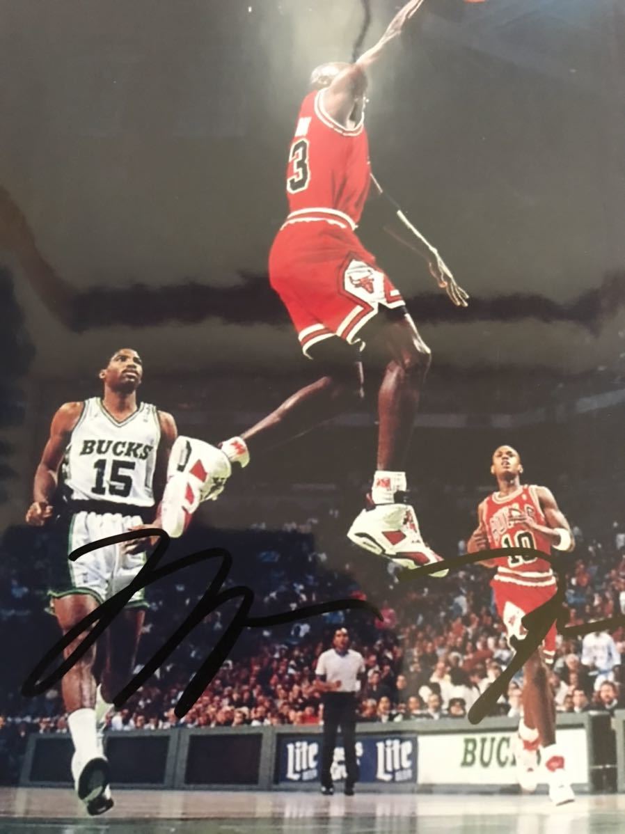  ultra rare Michael * Jordan & Revlon *je-mz autograph autograph photograph set 