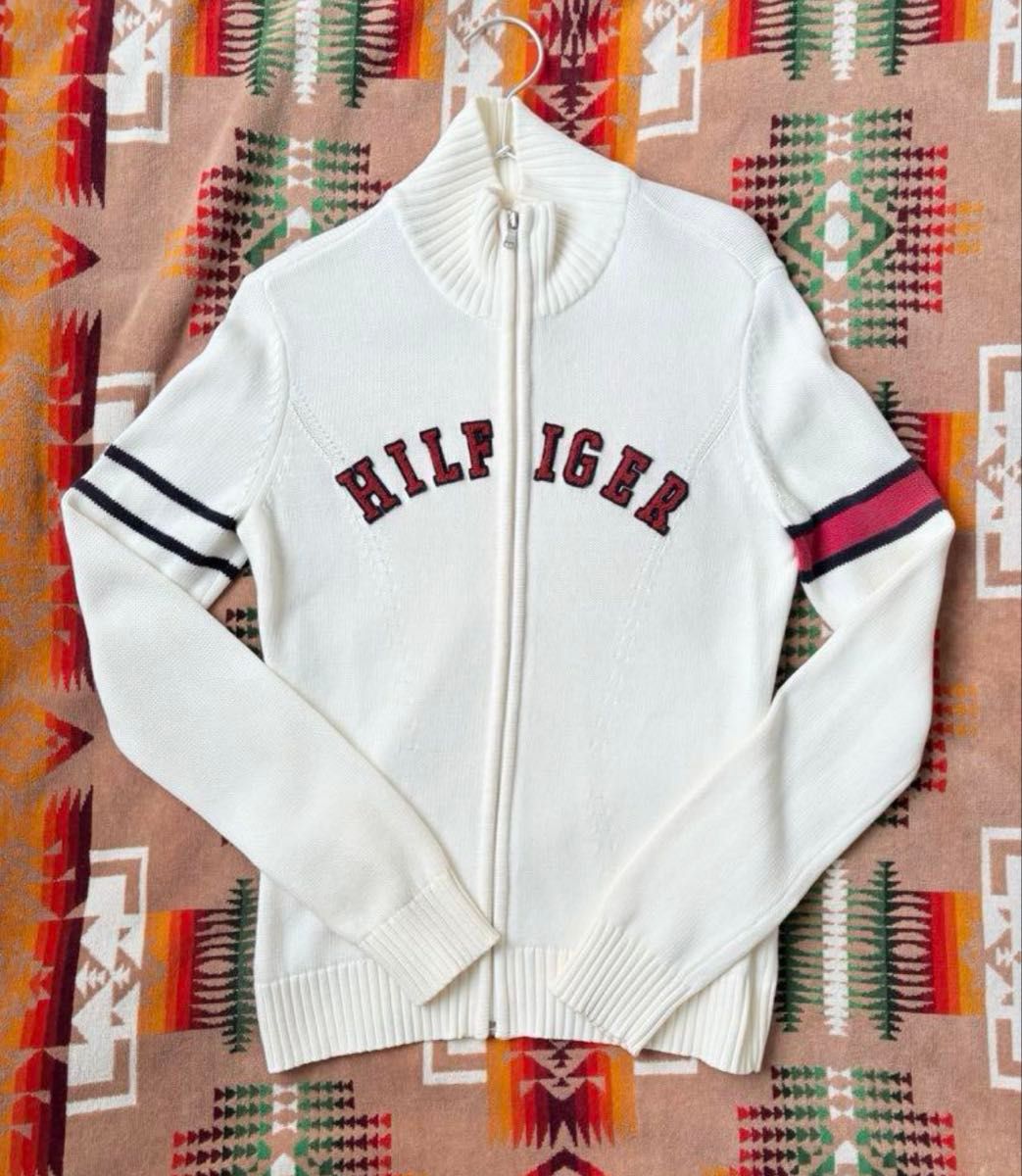 【美品】TOMMY HILFIGER ニットジップジャケット unisex S size ニット ブルゾン ジップアップ