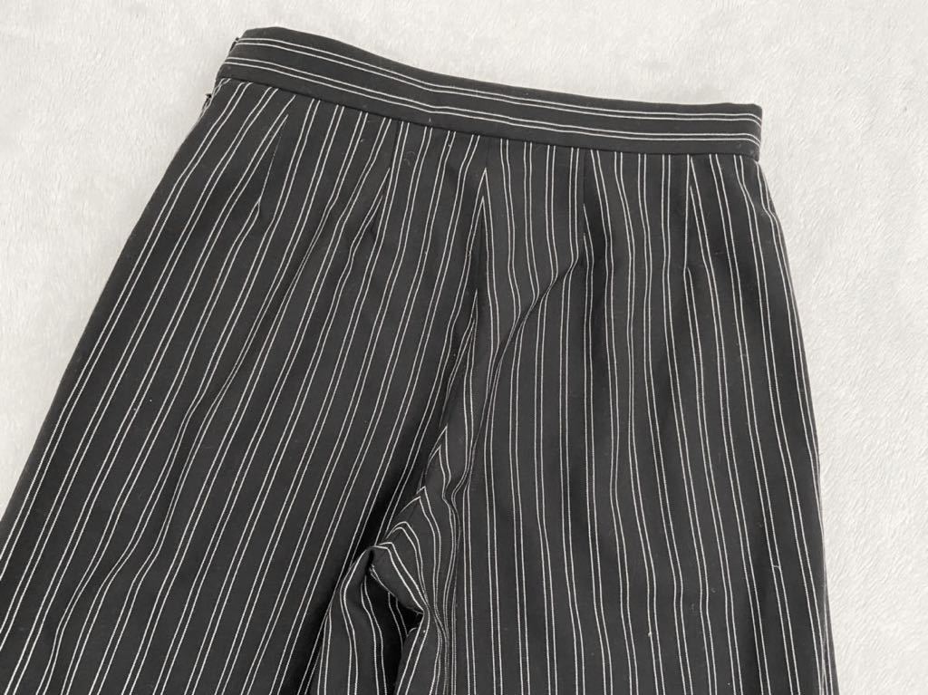 RALPH LAUREN size0 American made dress pants wide pants black stripe Ralph Lauren lady's domestic regular Black Label 