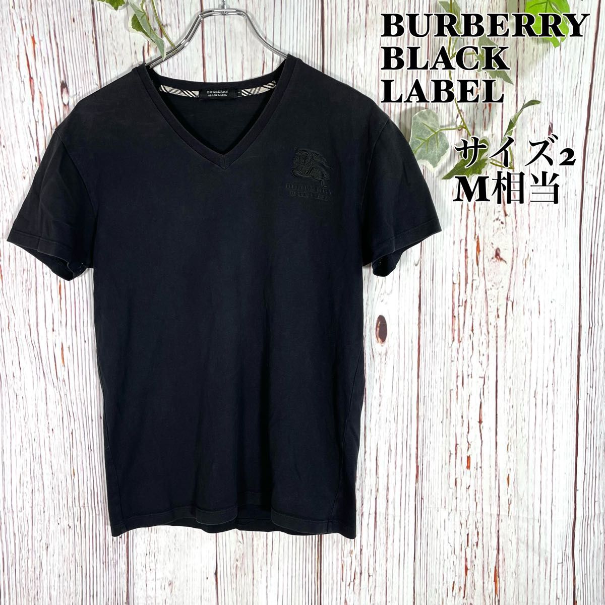 【好デザイン】BURBERRY BLACK LABEL 黒 シャツ 半袖 美品】BURBERRY BLACK LABEL バーバリーブラックレーベル T