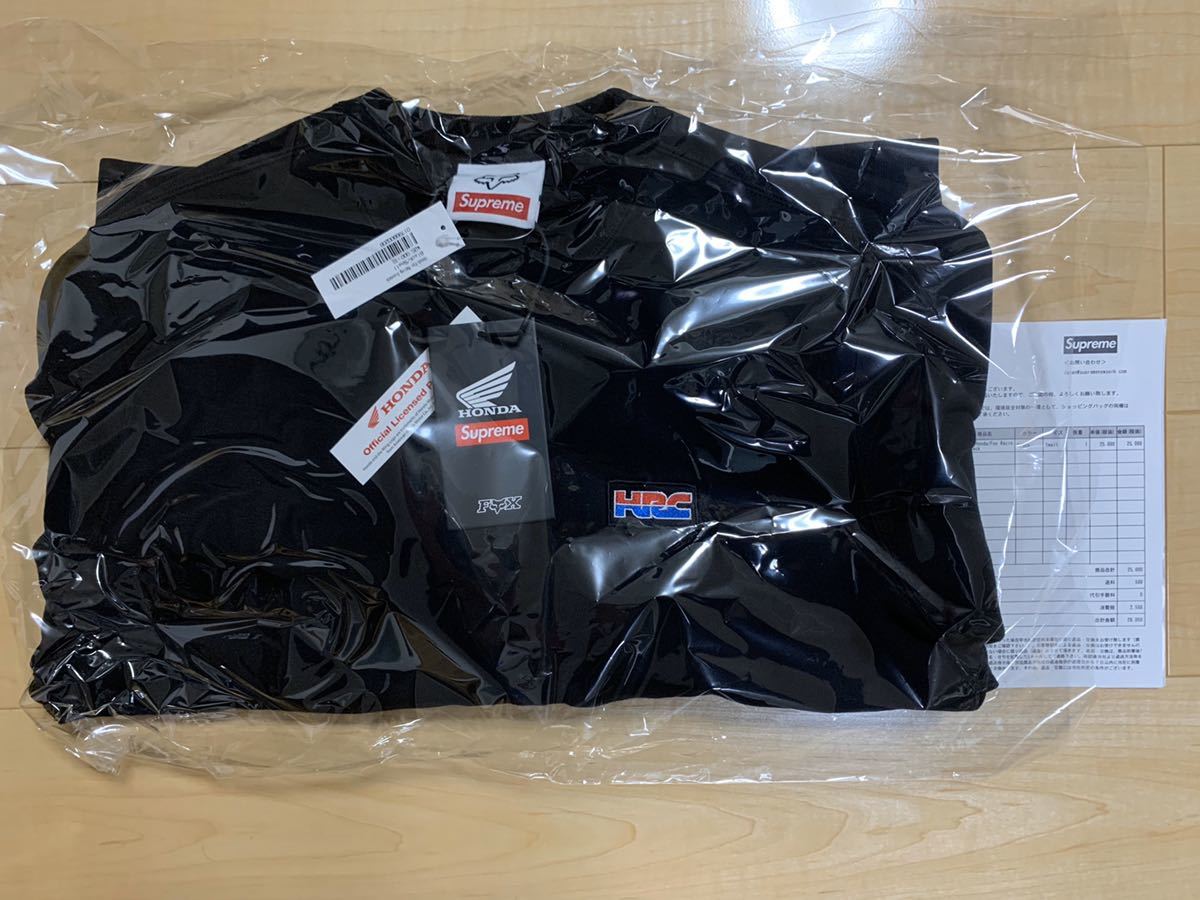 Supreme × HONDA × Fox Racing 19FW Week6 HRC Box Logo Crewneck Black Small オンライン購入 国内正規 タグ付 シュプリーム 黒 Sサイズ