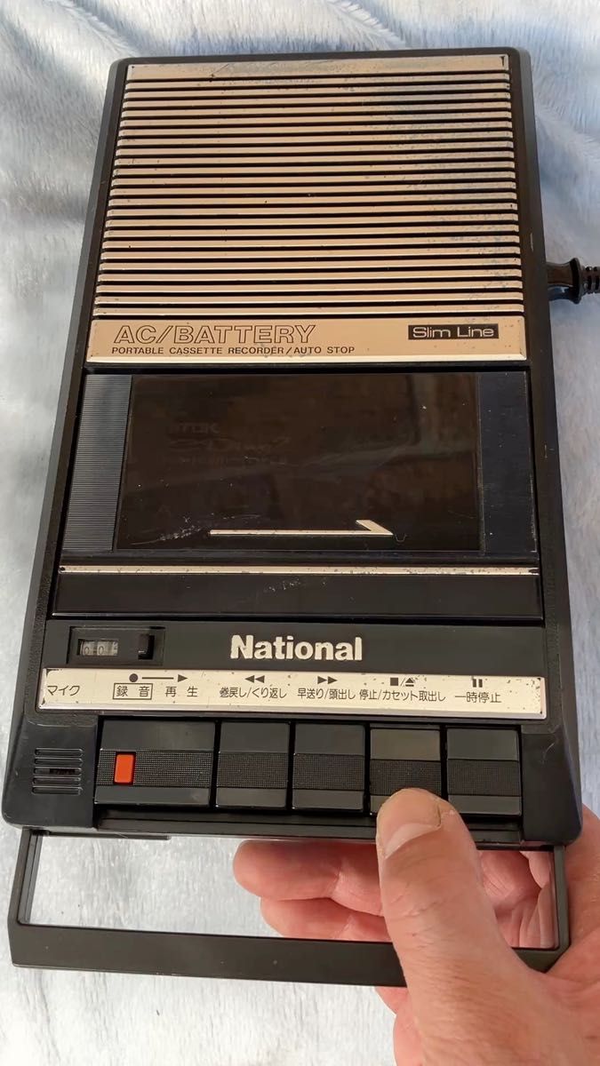 動作確認済 National カセットレコーダー RQ-2104 レトロ スリムライン カセットデッキ