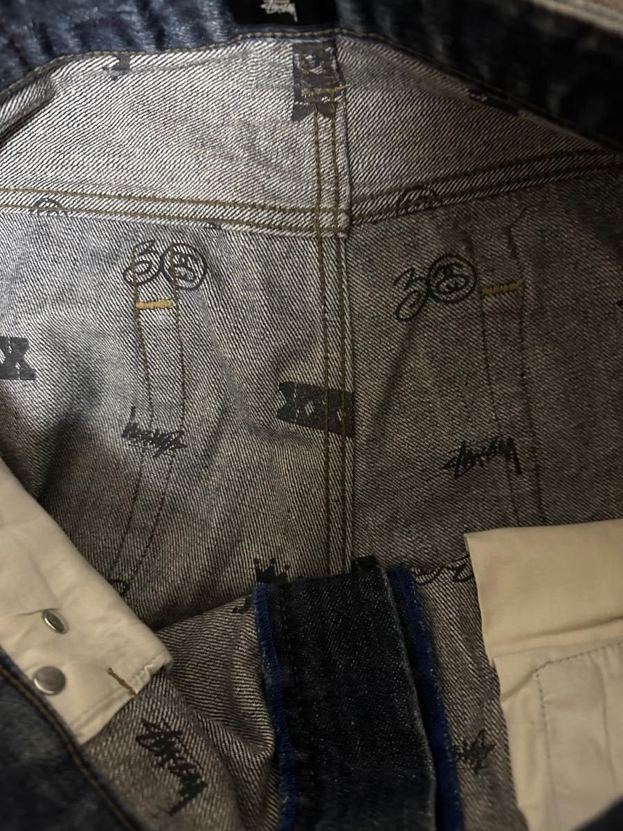 【入手困難】STUSSY ステューシーXXX 30周年 刺繍ロゴ デニムパンツ