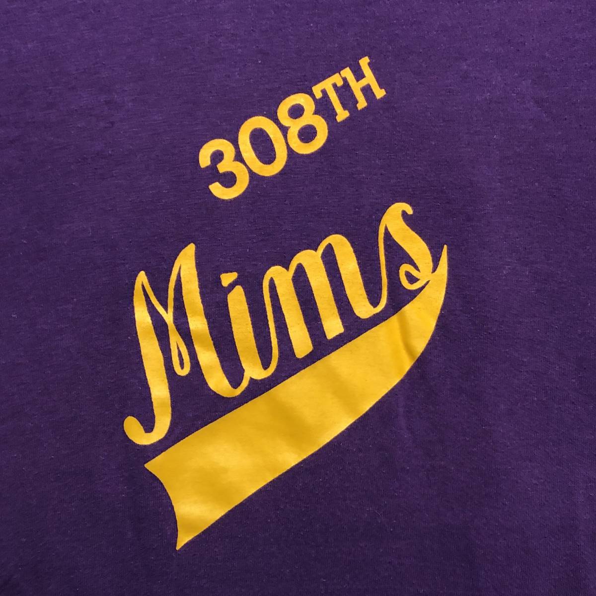 80年代 USA製 Gulf Coast Sportswear ボティ使用 ローカルチーム 308Th Mims Tシャツ 紫 M 美品 管理B609