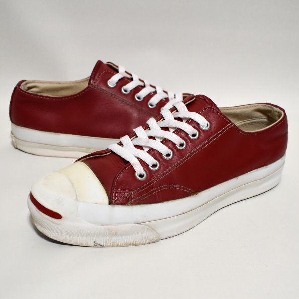 CONVERSE コンバース JACK PURCELL LOW ジャックパーセル 赤レザー USA製 水洗い済み