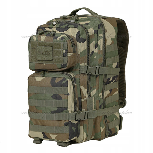 ミルテック バックパック モール システム ウッドランド Woodland 36Lラージサイズ★14002220 MIL-TEC MOLLE SYSTEM US Assault Pack_模様の配置や配色は異なります