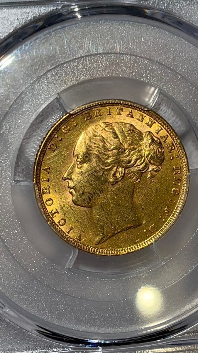 ヴィクトリア ヤングヘッド ソブリン金貨 PCGS MS61 1872年