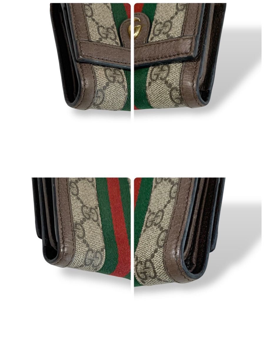 GUCCI オフィディア コンパクトウォレットマーモントGGシェリーライン